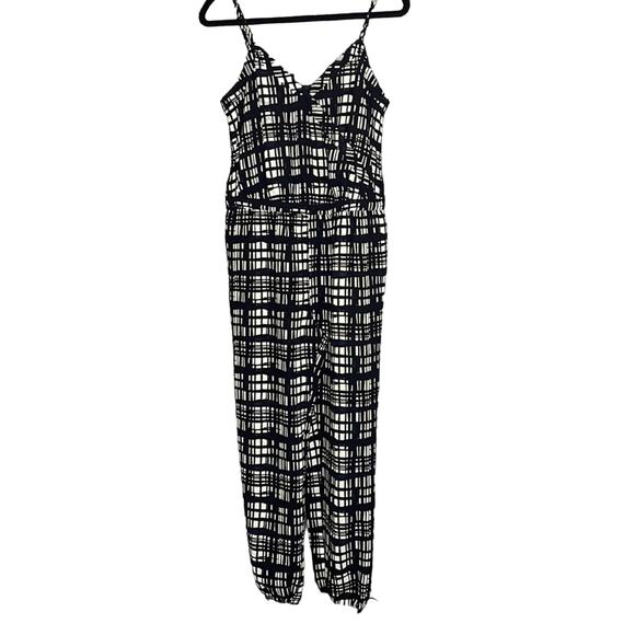 Madewell Pants - Madewell Navy and Cream Geometric Pattern Jumpsuit Women's S